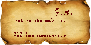 Federer Annamária névjegykártya