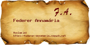 Federer Annamária névjegykártya
